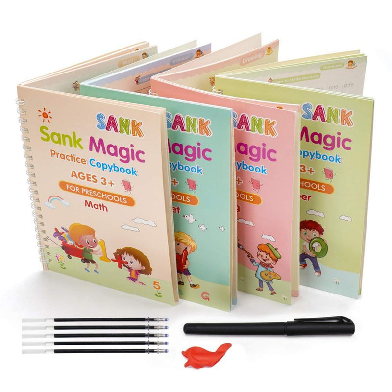 Kit 04 Books mágicos de caligrafia + Caneta Magica - Melhor Oferta de hoje