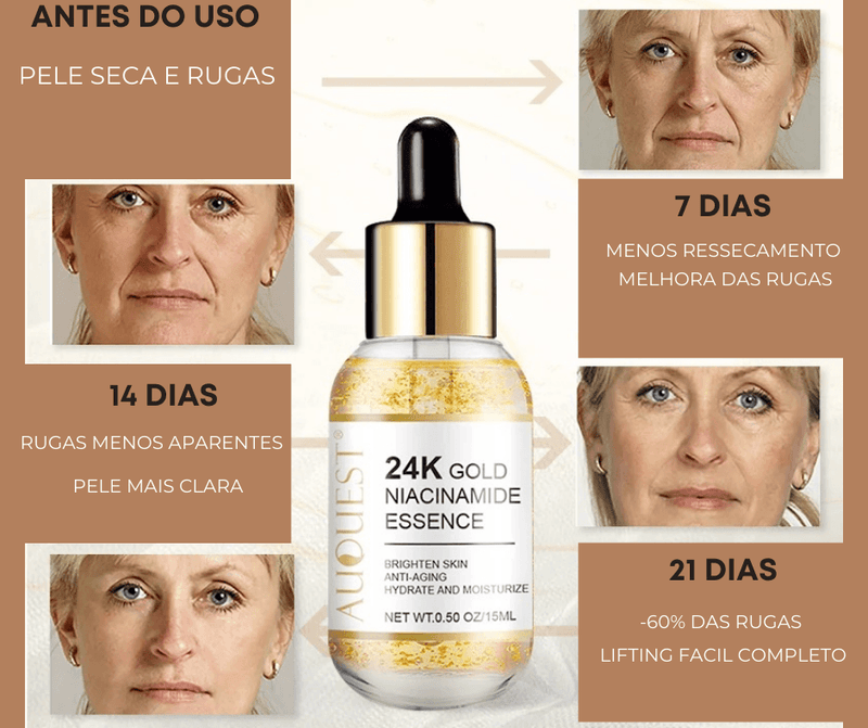 SÉRUM OURO 24K ÁCIDO HIALURÔNICO - LANÇAMENTO 2021® - Melhor Oferta de hoje